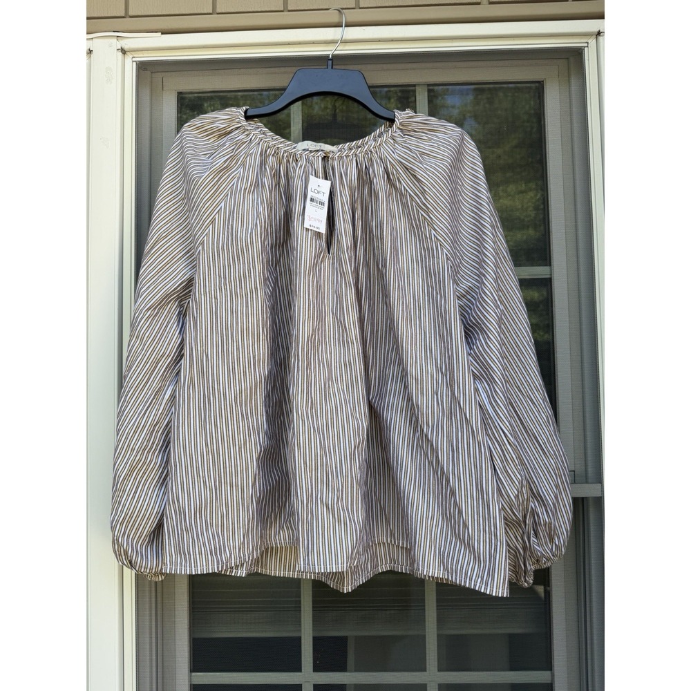 Ann Taylor Womens Floral Balloon Sleeve Top Size Large New w/ tags
